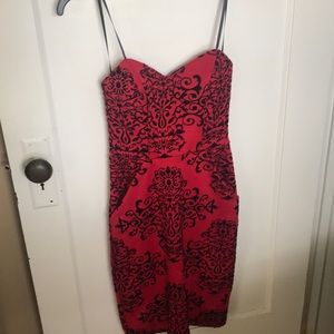 Red and black dress